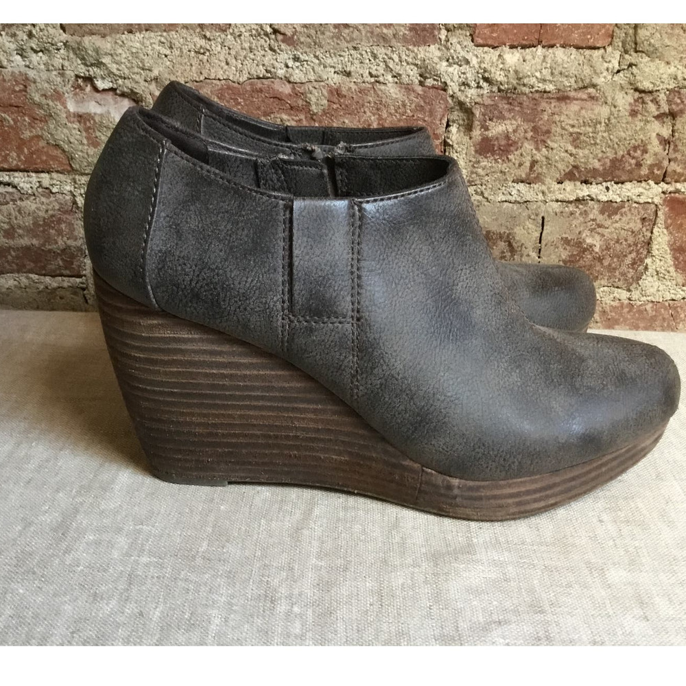 DR. SCHOLL'S Harlie Platform Wedge Shooties Brown Size 9.5